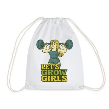 Lets Grow Girls Weightlifting - Drawstring Bag - white - Front