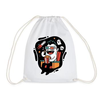 Kinomonster Popcorn Spaß - Turnbeutel - Weiß - Vorne