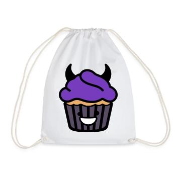 Dark Cute Cupcake Devil Kawaii Food Design - Turnbeutel - Weiß - Vorne