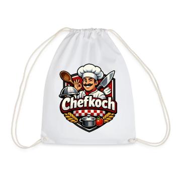 Chefkoch Cartoon Motiv Küchenheld - Turnbeutel - Weiß - Vorne