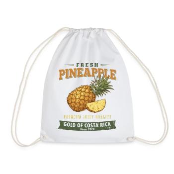 Vintage Ananas Shirt, Tropical Pineapple Style - Drawstring Bag - white - Front