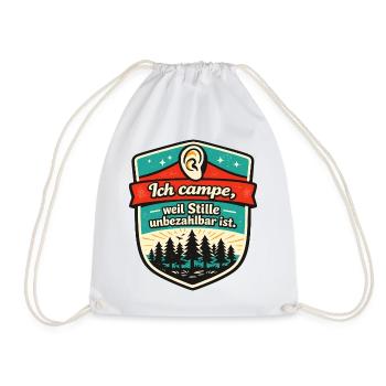 Motorhome heartbeat camper - Drawstring Bag - white - Front