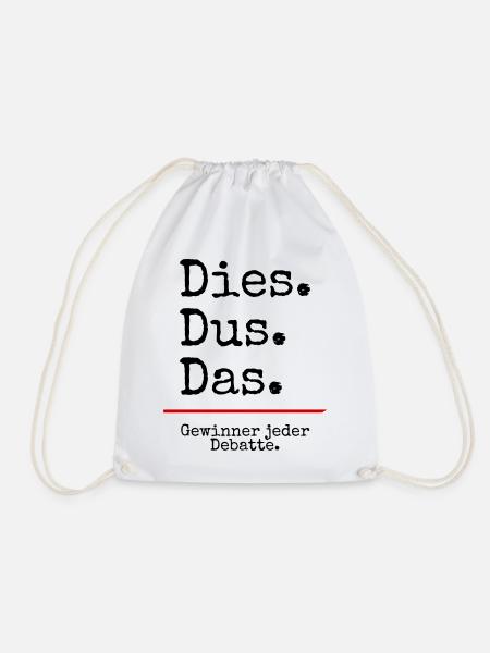 Dies Dus Das Debatte (weiß) - Turnbeutel - Weiß