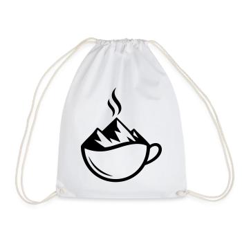 Mountain Coffee Outdoor Mug - Drawstring Bag - white - Front