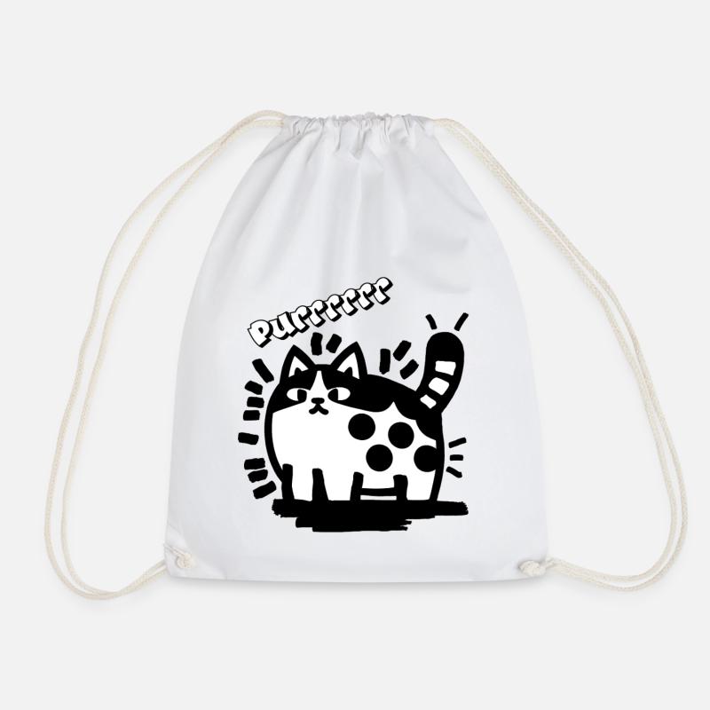 Purrrrr Cat – Niedliches Kawaii-Katzendesign - Turnbeutel - Weiß