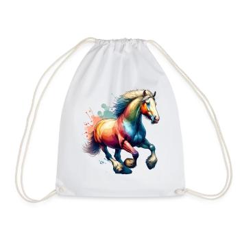 Cheval de trait belge Cheval cadeau - Sac de sport léger - blanc - Devant