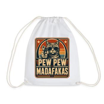Pew Pew Madafakas Katze - Turnbeutel - Weiß - Vorne