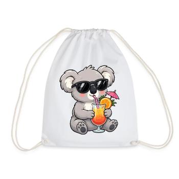 Koala Cocktail am Strand - Turnbeutel - Weiß - Vorne