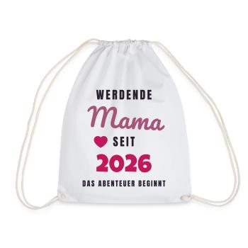 Werdende Mama 2026 - Schwanger Geschenk Baby - Turnbeutel - Weiß - Vorne