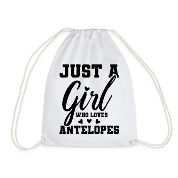 Just A Girl Who Loves Antelopes - Drawstring Bag - white - Front