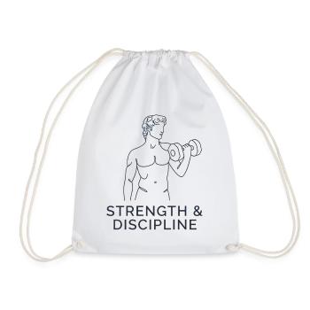 Strength & Discipline - Turnbeutel - Weiß - Vorne