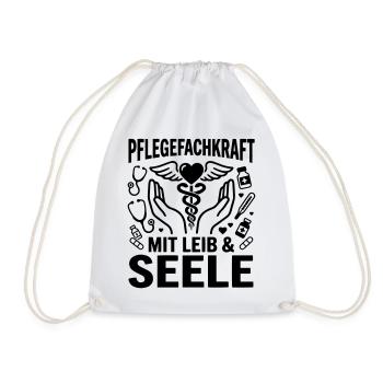 Pflegefachkraft mit Leib & Seele - Turnbeutel - Weiß - Vorne
