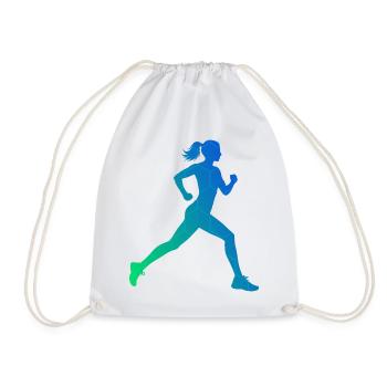 Geschenkidee für eine Running mit Running - Turnbeutel - Weiß - Vorne