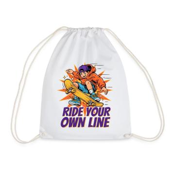 Skateboard Ride Your Own Line Cartoon Streetwear - Turnbeutel - Weiß - Vorne