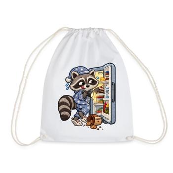 Waschbär auf nächtlicher Snacktour - Turnbeutel - Weiß - Vorne
