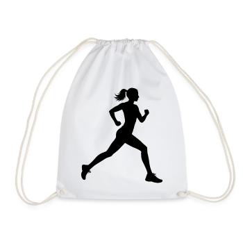 Geschenkidee für eine Running mit Running - Turnbeutel - Weiß - Vorne