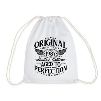 Original 1987 Jahrgang Geburtstag Retro Geschenk - Turnbeutel - Weiß - Vorne