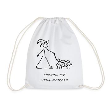 Walking My Little Monster - Turnbeutel - Weiß - Vorne