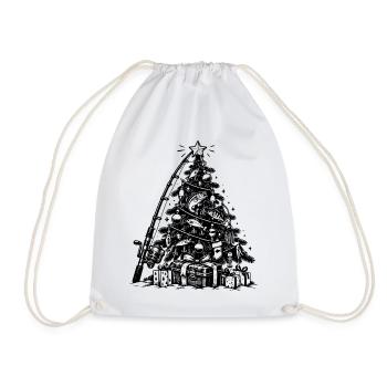 Lustiges Angler Weihnachtsgeschenk - Turnbeutel - Weiß - Vorne