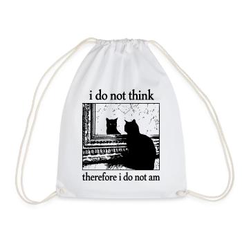 I Do Not Think... I Do Not Am Schwarze Katze - Turnbeutel - Weiß - Vorne