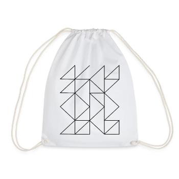 Geometrische Linienzusammensetzung - Turnbeutel - Weiß - Vorne