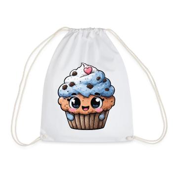 Kawaii Cupcake Herzglück - Turnbeutel - Weiß - Vorne