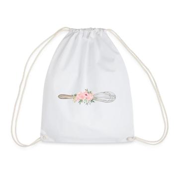 Whisk & flowers, customisable - Drawstring Bag - white - Front
