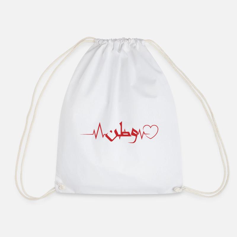 Watan وطن - Drawstring Bag - white