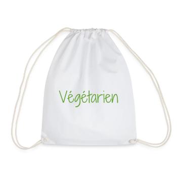 Vegetarian - Drawstring Bag - white - Front
