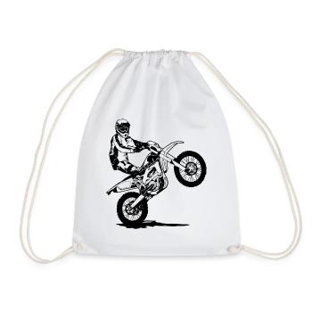 Enduro - Offroad - MotoCross - Supercross - MX - Drawstring Bag - white - Front