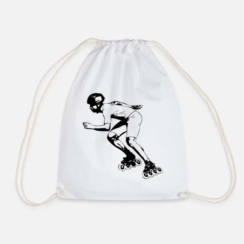 Inline skating - inline skates - Drawstring Bag - white