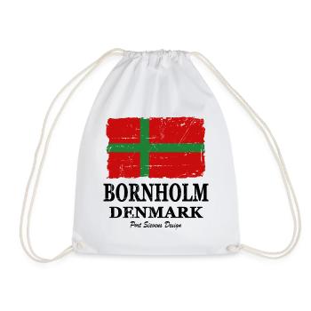 Flag of Bornholm - Bornholm Flagge - shabby look - Turnbeutel - Weiß - Vorne