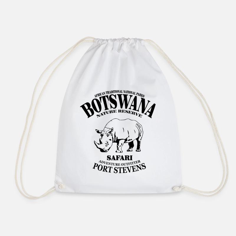 Botswana - Nashorn - Turnbeutel - Weiß