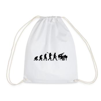 Evolution Pianist - Drawstring Bag - white - Front