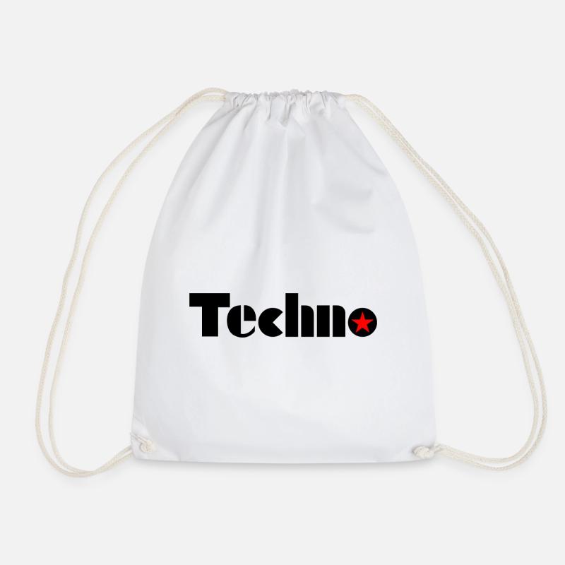 Techno - Techno music - Drawstring Bag - white