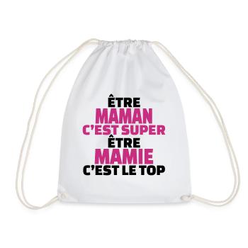 être maman c'est super être mamie c'est le top - Sac de sport léger - blanc - Devant