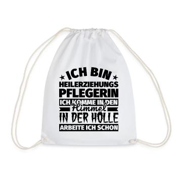Heilerziehungspflegerin Geschenk lustig Himmel Höl - Turnbeutel - Weiß - Vorne
