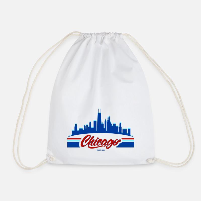 Chicago Graphic - Drawstring Bag - white