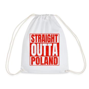 STRAIGHT OUTTA POLAND polonais Patrie fière Pologne - Sac de sport léger - blanc - Devant