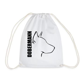 DOBERMANN PROFILE - Drawstring Bag - white - Front