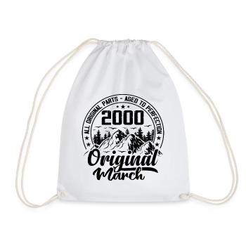 2000 March Original: 24 Years Anniversary Gift - Drawstring Bag - white - Front