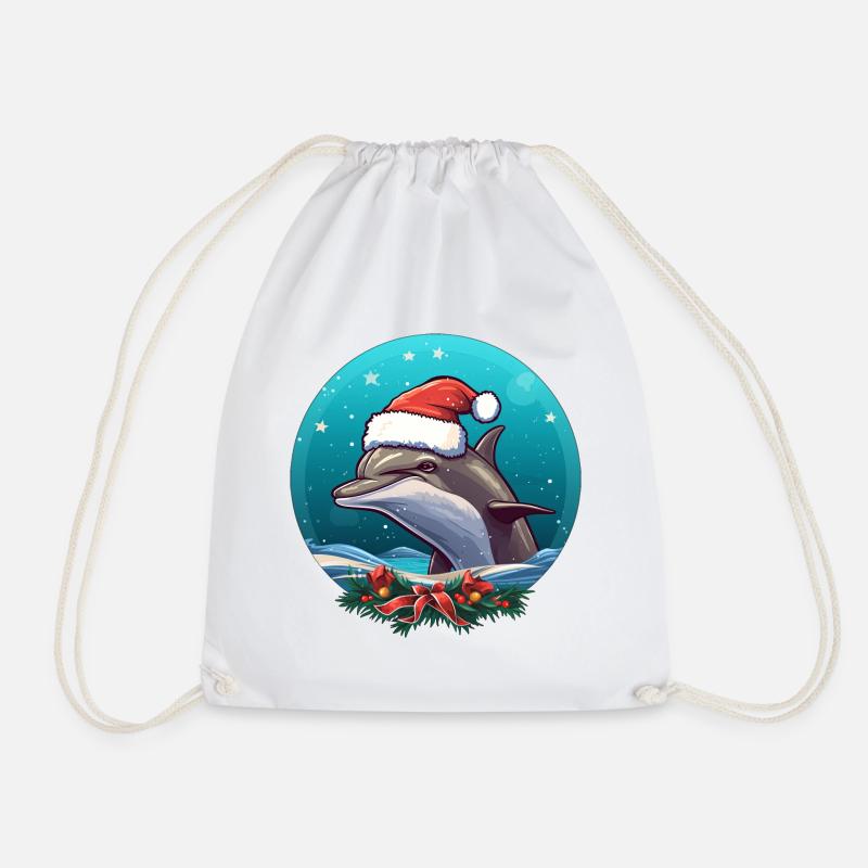 Delfin Weihnachten - Turnbeutel - Weiß