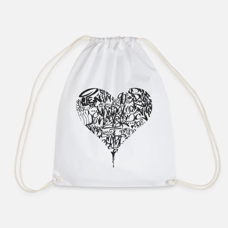 VandalHearts logo - Drawstring Bag - white