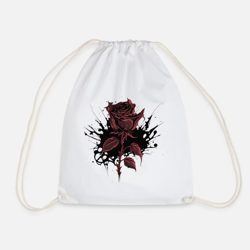 Rote Rose Goth Gothic - Turnbeutel - Weiß