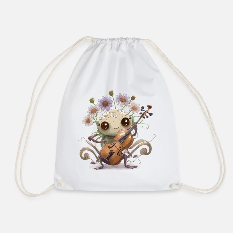 Cute spider - Drawstring Bag - white