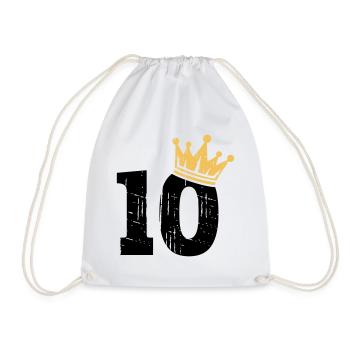 10 Krone 10. Geburtstag 10 Jahre - Turnbeutel - Weiß - Vorne