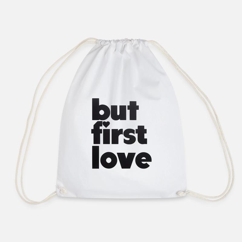 But first Love - Drawstring Bag - white