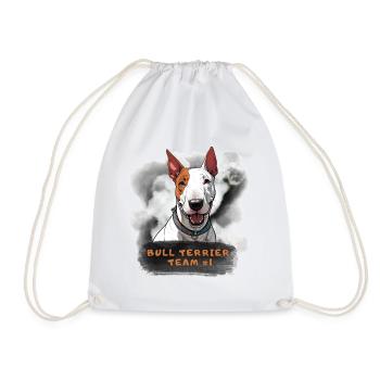 Bullterrier Team Nummer 1 Champion Sieger Anführer - Turnbeutel - Weiß - Vorne