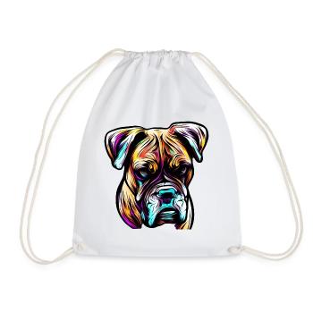 Boxer Dog Kunst - Turnbeutel - Weiß - Vorne