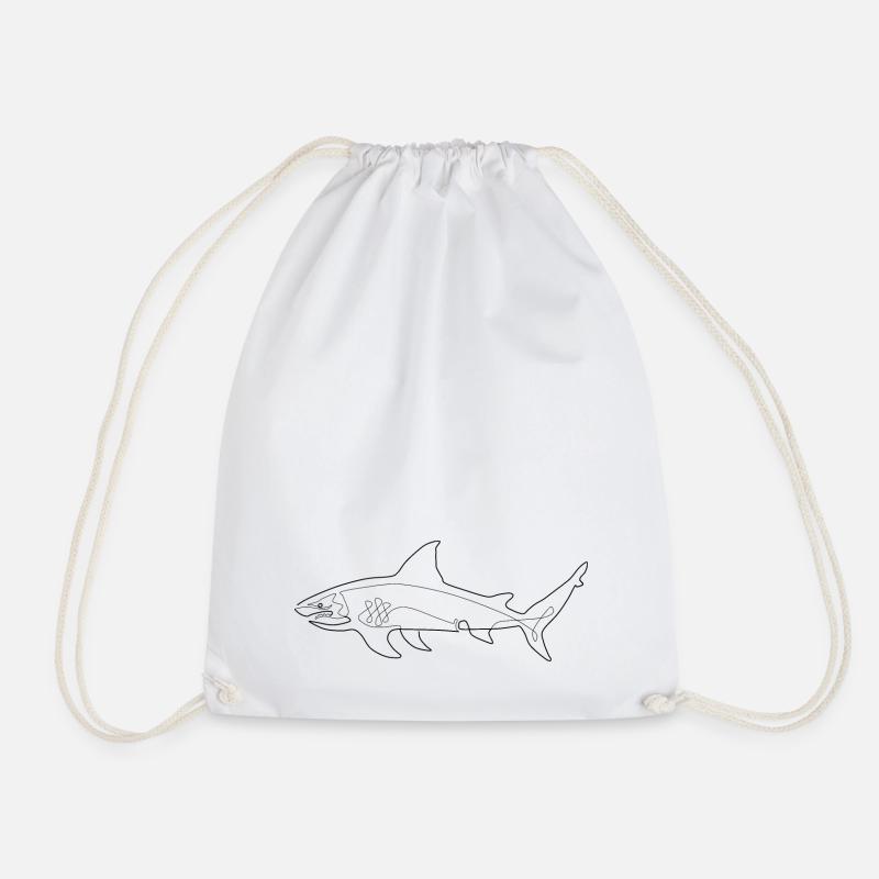 shark black - Turnbeutel - Weiß